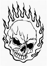 Skull Coloring Pages Fire Skulls Printable Cool Flaming Drawing Skeleton Head Sugar Calavera Flames Mask Print Roses Ausmalbilder Evil Totenkopf sketch template