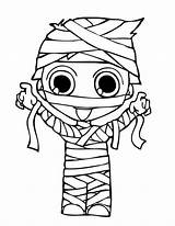 Mummy Coloring Pages Halloween Clipart October Printable Kids Cute Color Baby Mummies Sheets Cliparts Drawing Cartoon Mother Print Young Da sketch template