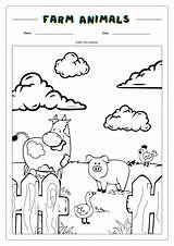Farm Animals Worksheets Coloring Kids Printable Worksheet Worksheeto Via Counting Pages sketch template