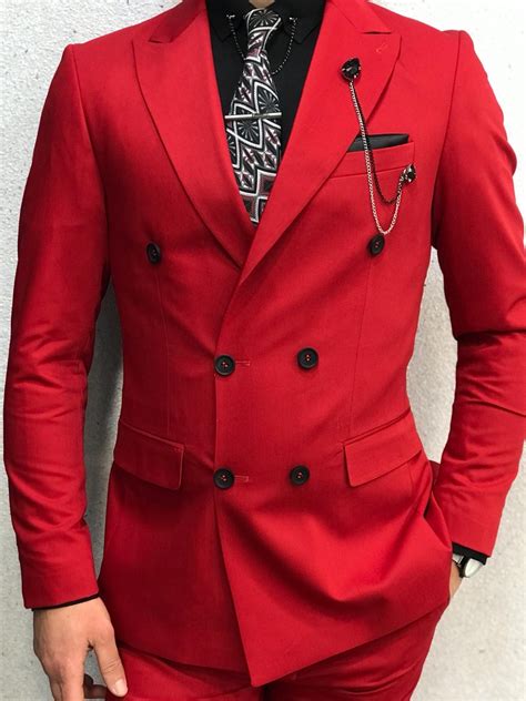 buy red double breasted suit  gentwithcom   shipping