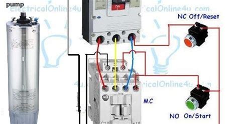 phase submersible pump wiring diagram  dol stater electrical