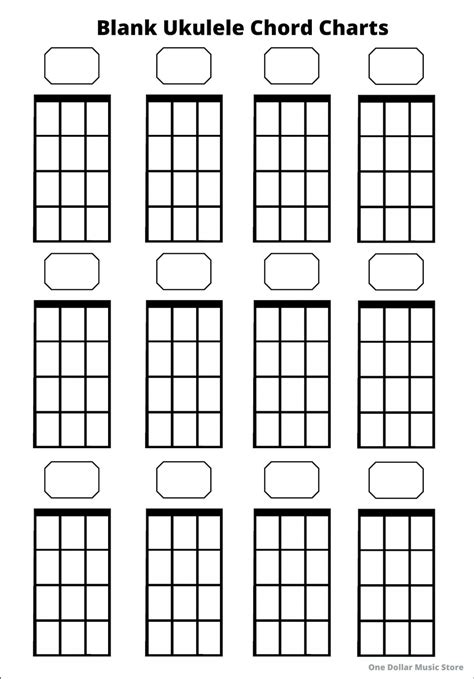 blank ukulele chord charts  ukulele beginners instant etsy