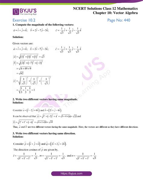 Ncert Solutions Class 12 Maths Chapter 10 Vector Algebra Download Now
