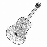 Guitar Coloring Electric Acoustic Pages Vector Adults Book Drawing Line Outline Getdrawings Stock Adult Getcolorings Printable Illustration Lines Fotolia Au sketch template