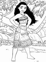 Coloring Moana Pages Printable Disney Print sketch template