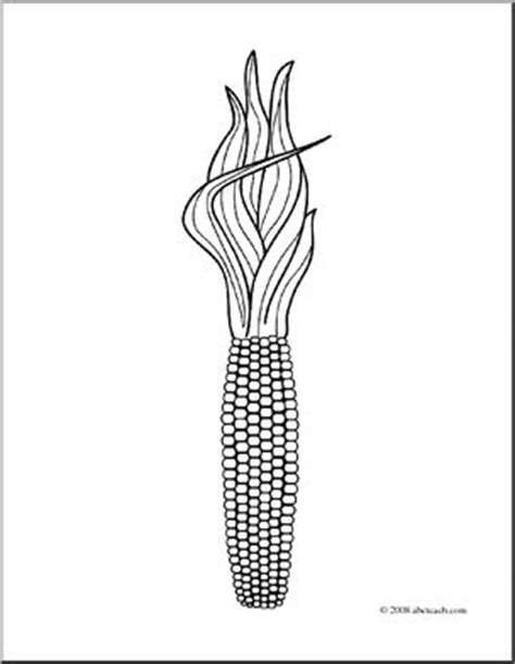 clip art indian corn coloring page abcteach