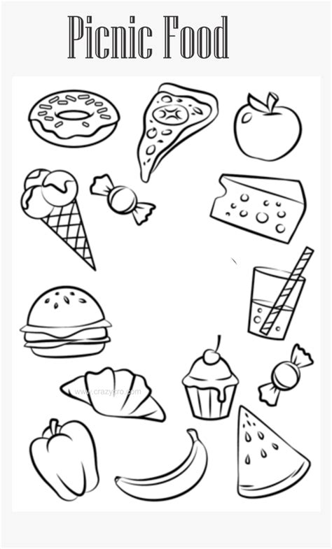 picnic food coloring pages picnic food clipart black  white hd