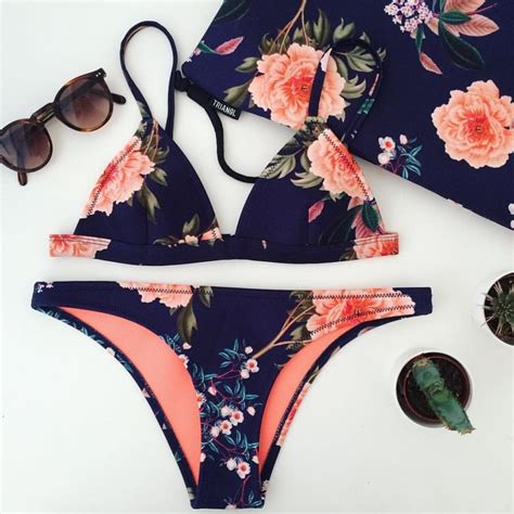 sexy floral print halter beach bikini set swimsuit swimwear bikini