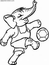 Coloring Soccer Pages Playing Elephant Sherriallen Sports sketch template