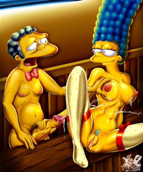 Marge Presenting Her Tits And Wet Pussy At The Bar Gooned4emma