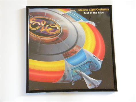 out of the blue elo framed vintage record album cover