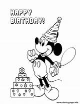 Mouse Coloring Birthday Cake Mickey Pages Disney Printable Print Color 1241 Book Popular sketch template