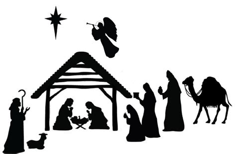 printable nativity scene silhouette printable templates