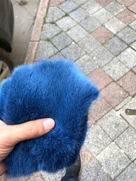blue mink pelt limited edition blue color mink fur etsy