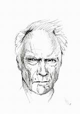 Eastwood Clint Sketch Paintingvalley sketch template