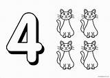 Number Coloring Clipart Four Pages Sheets Numbers Cats Kids Printable Gif Color Worksheets Preschool Digits Coloringbay Clipground Print 4kids sketch template
