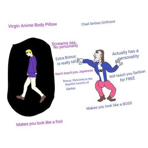 virgin body pillow vs chad serbian girlfriend virginvschad