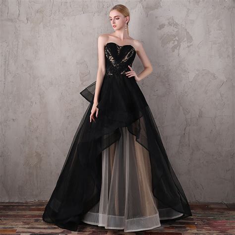 black prom dresses sweetheart ball gown sweep train sexy long prom dre