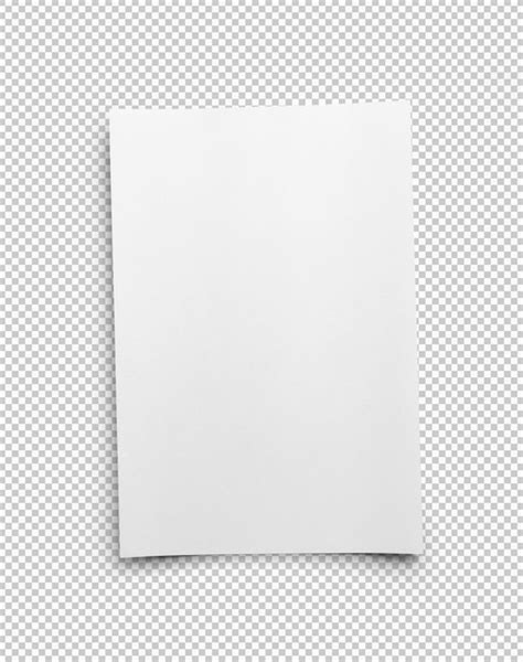 page de papier blanc vierge avec ombre isole sur fond blanc psd premium