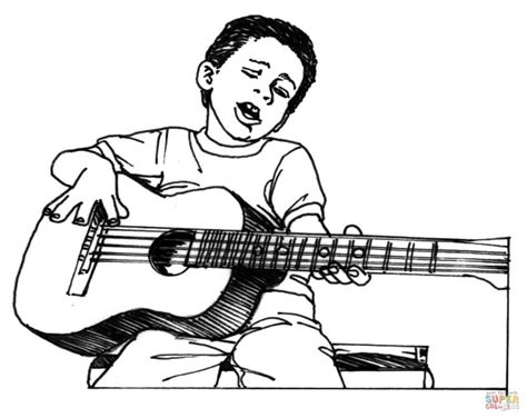 creative picture  guitar coloring page birijuscom