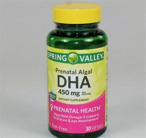 Spring Valley Algal 900 Dha Dietary Supplement Softgels 450mg 30ct For