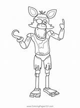 Fnaf Five Foxy Freddys Withered Coloringpages101 sketch template