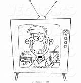 Cartoon Television Tv Coloring Clipart Man Commercial Food Outline Appearing Vector Fast Pages Drawing Leishman Color Print Commercials Getdrawings Printable sketch template