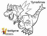 Pokemon Tyrantrum Coloring Pages Bubakids Printable Cartoon sketch template