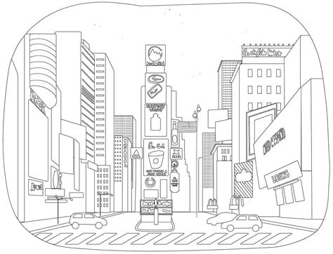 Times Square In New York Coloring Page Download Print Or Color