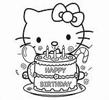 Coloring Birthday Pages Cake Happy Party Print sketch template