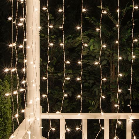 christmas icicle light clear curtain lights  lights  white wire