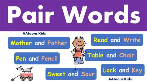 pair words list  kids learn pair words aatoons kids