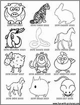 Chinese Zodiac Coloring Pages Year Animals Signs Sagittarius Sheets Colouring Sheet Printable Dragon Color Flag Fun Getdrawings China Print Animal sketch template