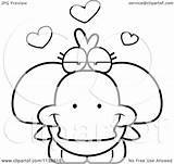 Duck Outlined Amorous Cute Clipart Cartoon Coloring Vector Cory Thoman Regarding Notes sketch template