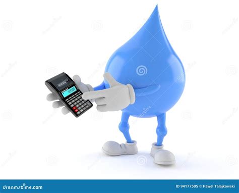 het karakter die van de waterdaling calculator gebruiken stock illustratie illustration