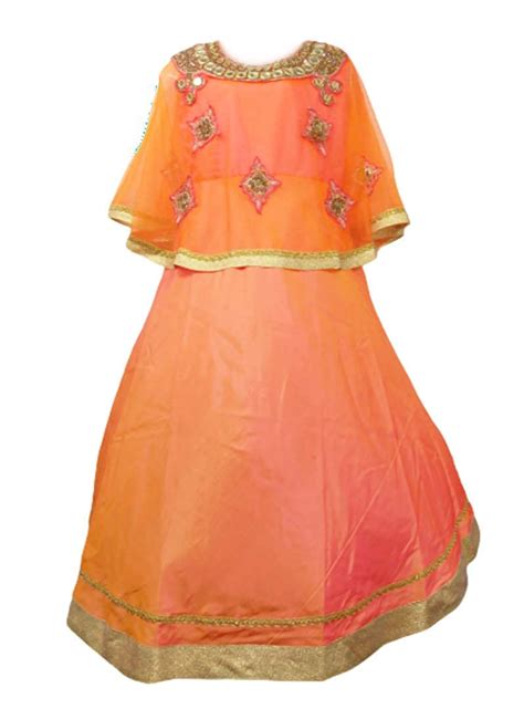 Bfm Cute Full Work Full Stitched Lenhga Chunni Dress For Girls Pure