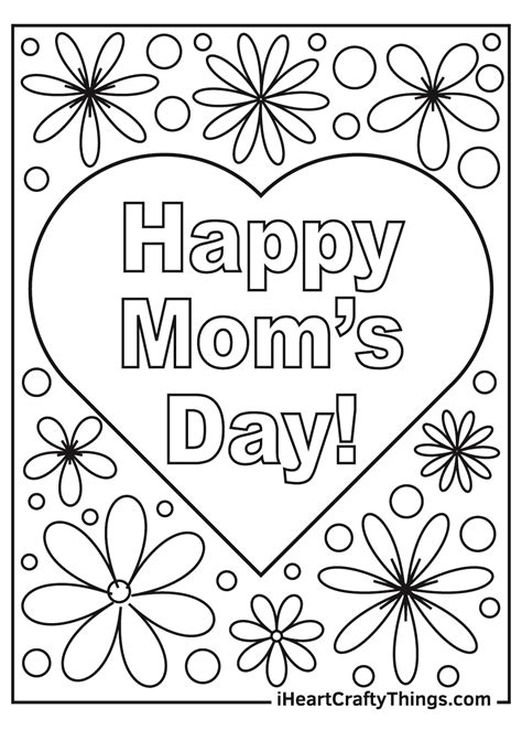 happy mothers day heart coloring pages coloring pages