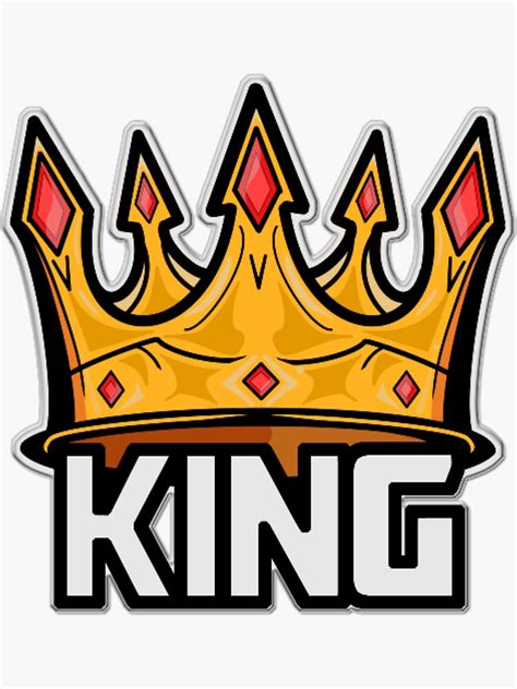 king logo sticker  basitworld redbubble