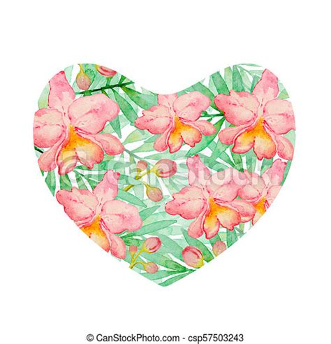 heart of watercolor orchids floral heart of pink watercolor orchids