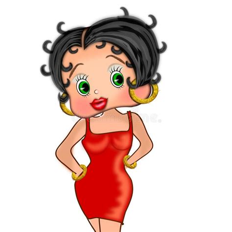 betty boop  red dress editorial photography illustration  curly