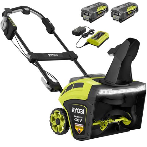 Ryobi 21 In 40 Volt Brushless Cordless Electric Snow Blower With Two 5