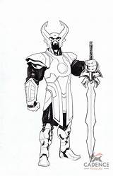 Heimdall Marvel sketch template