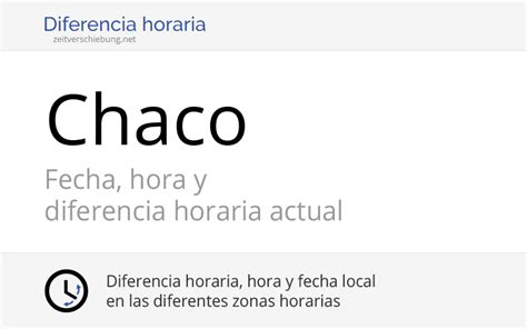 Chaco Argentina Fecha Hora Y Diferencia Horaria Actual