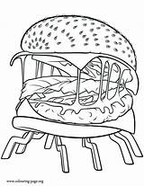 Meatballs Cloudy Chance Coloring Pages Colouring Spider Printable Cheeseburger Drawing Print Sheets Kids Color Burger Compass Monsters Character Another He sketch template