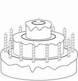 Torta Colorare Compleanno Disegni Torte Ciliegia sketch template