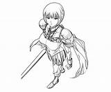 Claymore Clare Coloring Cute Pages Character Another sketch template