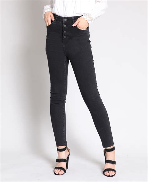 Skinny Jeans Met Hoge Taille Zwart 140656899a08 Pimkie