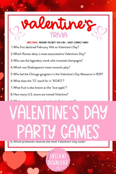 Valentine S Day Party Game With Hearts On It And The Words Valentine S