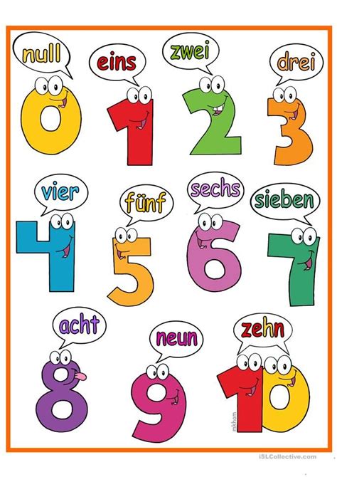 lernposter zahlen bis  deutsch lernen kinder deutsch deutsch lernen