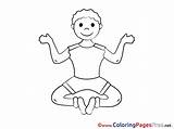 Yoga Colouring Coloring Children Pages Sheets Sheet Title sketch template